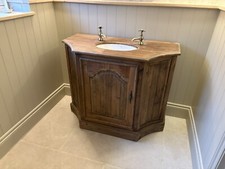 Reclaimed Wooden French Style Bathroom Vanity Sink Unit