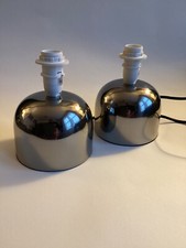 Pair Chrome Silver Polished Table Lamps Touch Bedside Lamps Lights 16x12cm