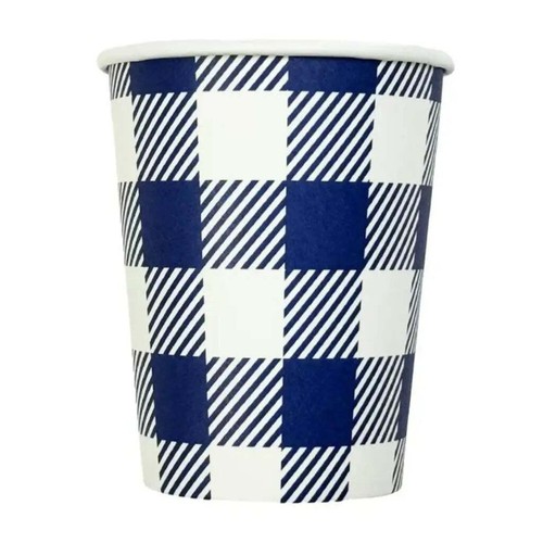 Navy blue gingham - navy,