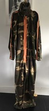 Camouflage Boiler Suit / Orange Zip Detail / High Neck / Unisex / OOAK / Large