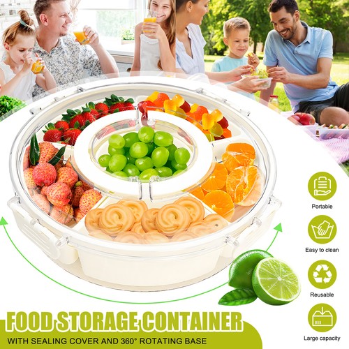 Rotating fruit snack tray lid - fruit,