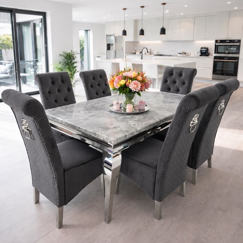 180cm marble dining table 6 - table, +
