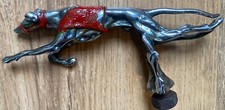 VINTAGE 1930s DESMO STYLE RACING GREYHOUND CAR RADIATOR CAP MASCOT DOG HOOD