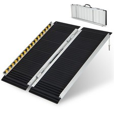4FT Portable Aluminum Wheelchair Ramp Home Threshold Ramp w/Transition Plate