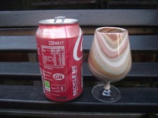 Hollow Blown Stemmed Brandy Wine Glass Filled with Isle of Wight Alum Bay Sand