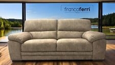 ITALIAN MADE ULTRA COMFORTABLE SUPPORTIVE SOFA Brown Fabric New Surplus Stock