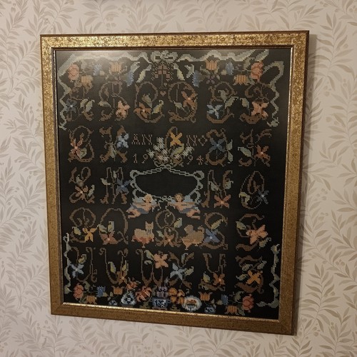Vintage large alphabet sampler - alphabet,