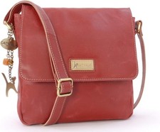 Distressed leather crossbody - leather,