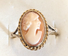 Antique 9ct gold mounted Cameo ring size P/Q 2.2 gms