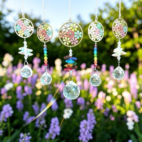 Enamel flower crystal gem - flower,