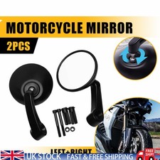 2x Round Motorcycle Rearview