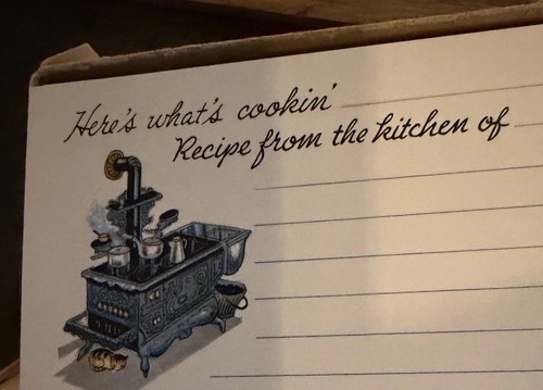 Old recipe cards iron - old,