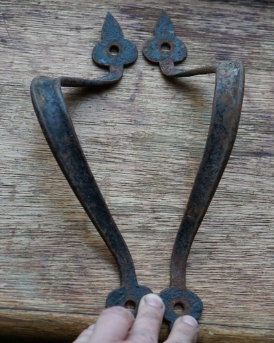 Pair antique hand forged iron - hand,