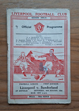 1950 - Liverpool v Sunderland, Division One Match Programme