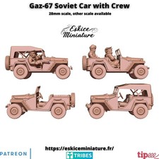 x3 Gaz 67 Soviet Car - 28mm -