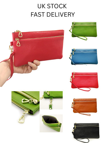 Real leather clutch - bag, with