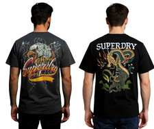 Superdry Mens Crew Neck T-Shirt Lo-Fi Tattoo Graphic Tokyo Logo Tee Casual