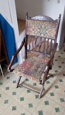 Antique Victorian Upholstered Folding Campaign Chair