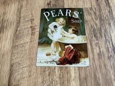 VINTAGE RETRO PEARS SOAP ADVERTISING KITCHEN BATHROOM WASH BATH METAL TIN SIGN