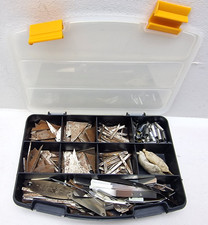 Job Lot Glaziers Points Framing Clips And Metal Offcuts In Organiser Case
