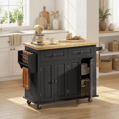 Kitchen island with rubberwood - island,