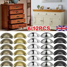 6/12 Pcs Cup Pull Shell Handles Half Moon Kitchen Cupboard Cabinet Door Drawer