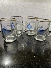 4 Masonic Lodge Vintage Glass