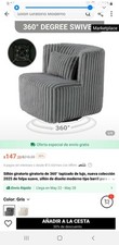 Grey Swivel Cuddle Chair 360°