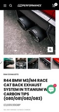 BMW M3/ M4 RACE CAT BACK EXHAUST SYSTEM CARBON TIPS(G80/G81/G82/G83)RRP £3699.99