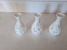 3 X Wedgwood Floral Fluted Bud Vases I X  Rosehip Design & 2 X Campion Design