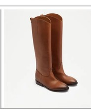 Russell & Bromley leather tan Rein slouch knee high boots Size 40 (7) RRP £495 