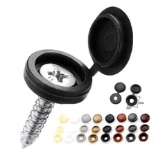 7 COLOUR SMALL PLASTIC HINGED SCREW FOLD OVER COVER CAPS PACKS 1 TO 10,000