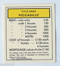 FRANKLIN MINT REPLACEMENT MONOPOLY DELUXE SPARE TITLE DEEDS ~ VARIATION LISTING