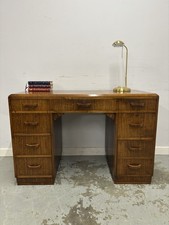 Vintage Oak Pedestal Desk –