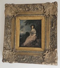 Thomas Gainsborough Portrait of Mrs.Sheridan ART REPRODUCTION PRINT Gold Frame. 