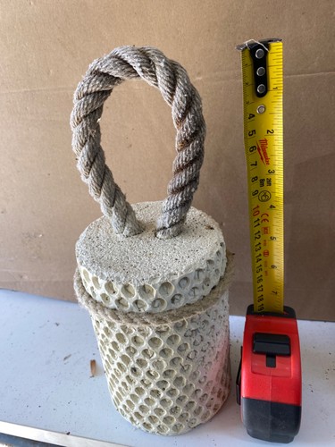Concrete door stop with rope - concrete,