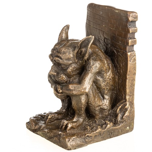 Bronze sculpture bookend - bronze,