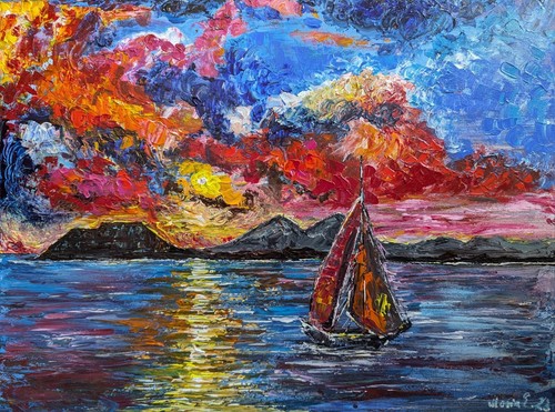 Landscape painting palette - landscape, painting,palette