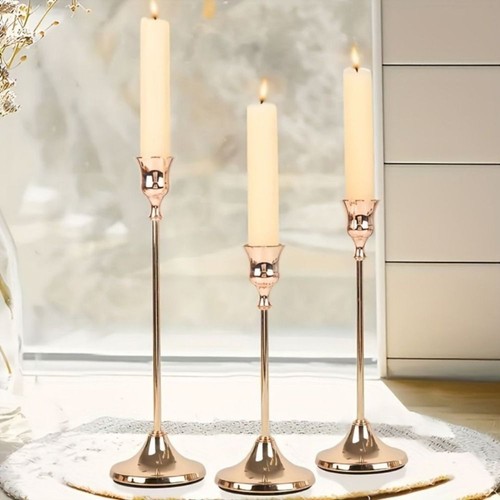 3pcs metal candlestick - metal,