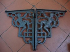 Antique original cast iron shelf brackets