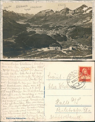 Postcard moritz muottas - st.,