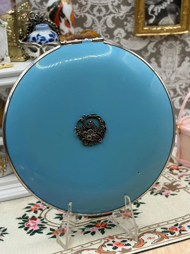 Vintage blue enamel - vintage, powder