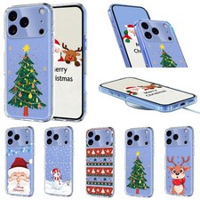 For iPhone 17 Air 16 15 14 13 12 11 Pro Max XR 8 Plus Christmas Clear Phone Case