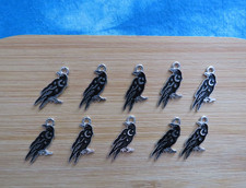10 Crows Ravens  Witchy Gothic Jewellery & Key Ring Making Enamel Charms 2 cm
