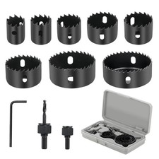 11Pcs Hole Saw Kit 19-64mm Circular Round Cutting Sawing Kit Set Wood Metal UK