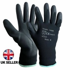 240 PAIRS BLACK PU COATED WORK