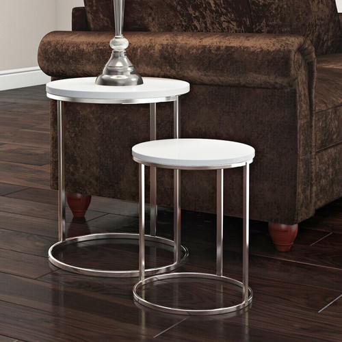 White high gloss round nest - gloss,