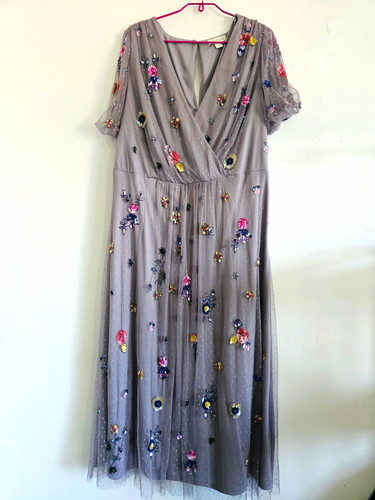 Monsoon grey floral sequin - grey,