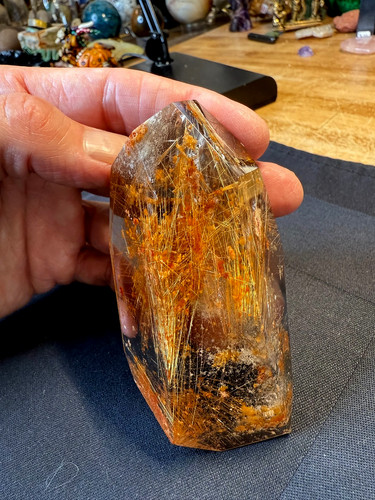 Rare rutilated rutile gold - rutilated,