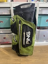 2022 PING Monsoon Waterproof Golf Cart Bag, Olive Green, 15-way, rainhood, strap